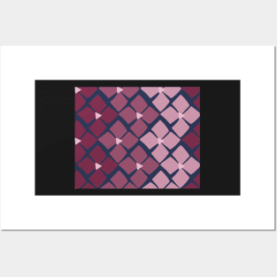 Shades of Mauve Floral Zig Zag Posters and Art